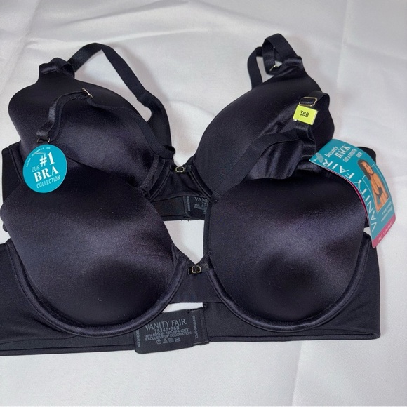 Vanity Fair Women’s Mid Black Bra Bundle of 2 Size 36B - Picture 1 of 5